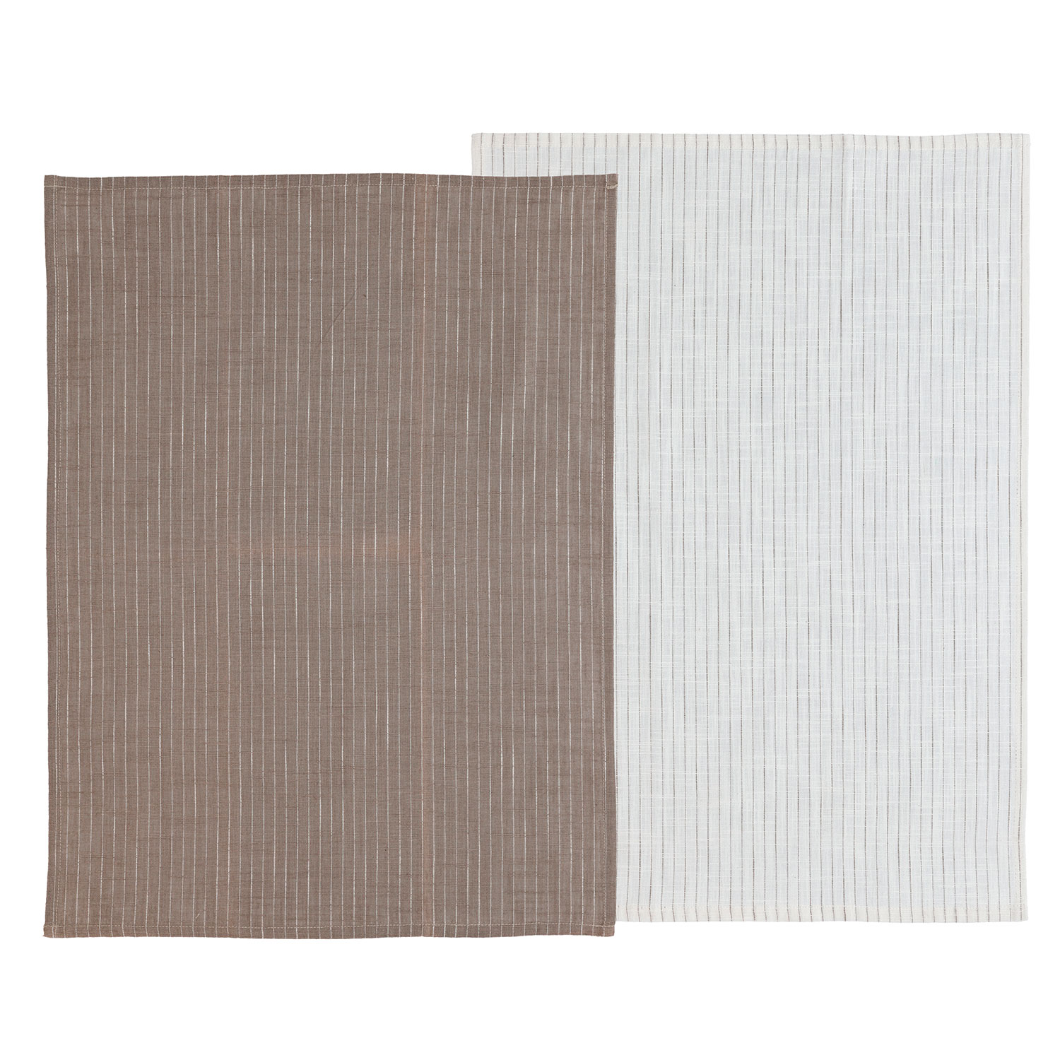 Billede af Södahl Viskestykker Line, Taupe/White, 2-pak hos botex