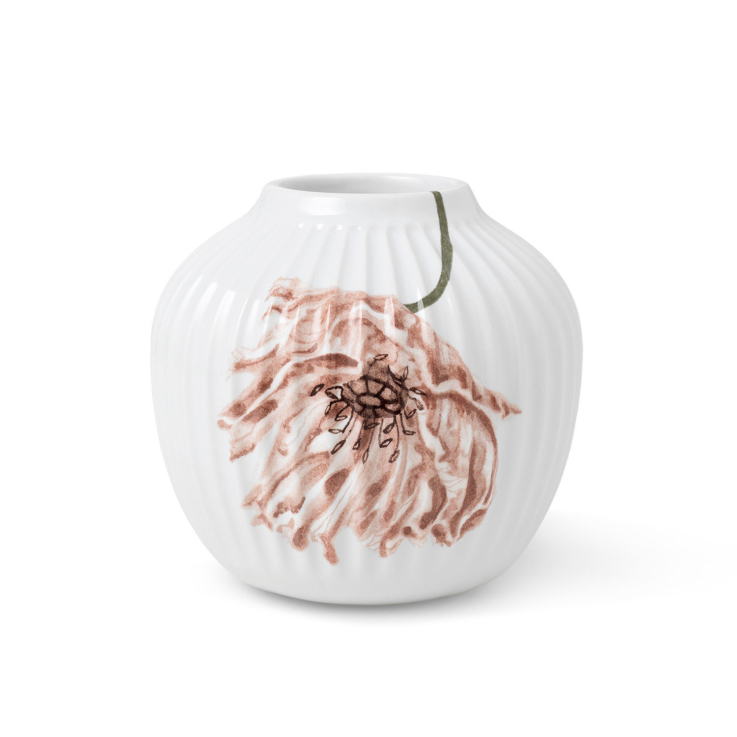 Se Kähler Hammershøi Poppy Vase, Hvid med deko hos botex