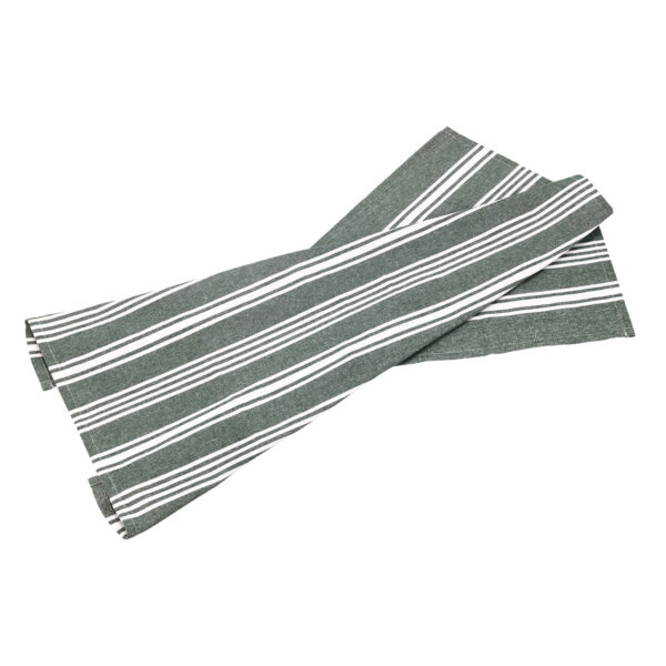 Bastian Viskestykke Recycle Eco Stripe, Forest Green
