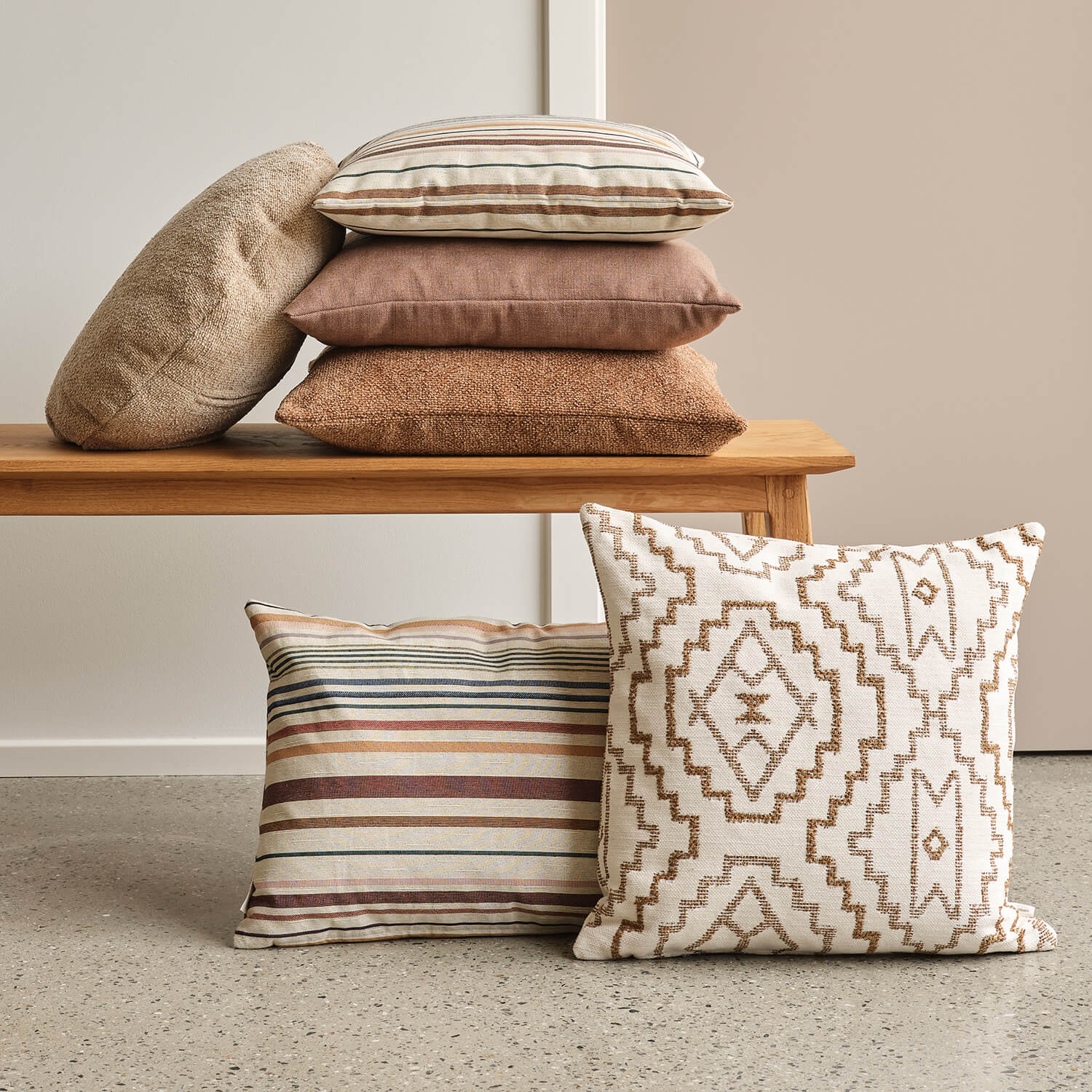 Compliments Pudebetræk Athen, Matin, Taffy – Latte & multicolor samt Caramel