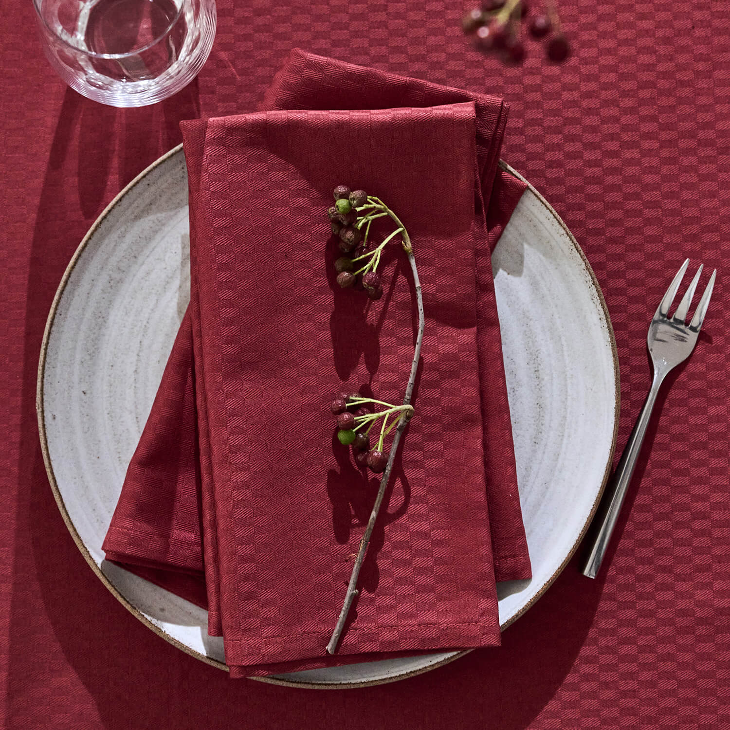 Stofserviet Compliments Tile, Wine Red