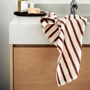 Everyday stripe håndklæder, Terracotta