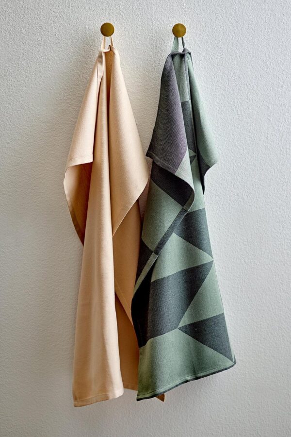 Södahl Viskestykker Twist, Hedge Green, 2-pak - Image 2