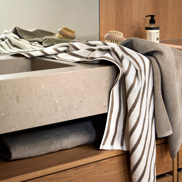 Høie Everyday Stripe Håndklæde, Beige
