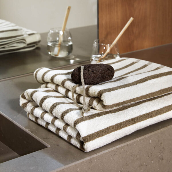 Høie Everyday Stripe Håndklæde, Beige