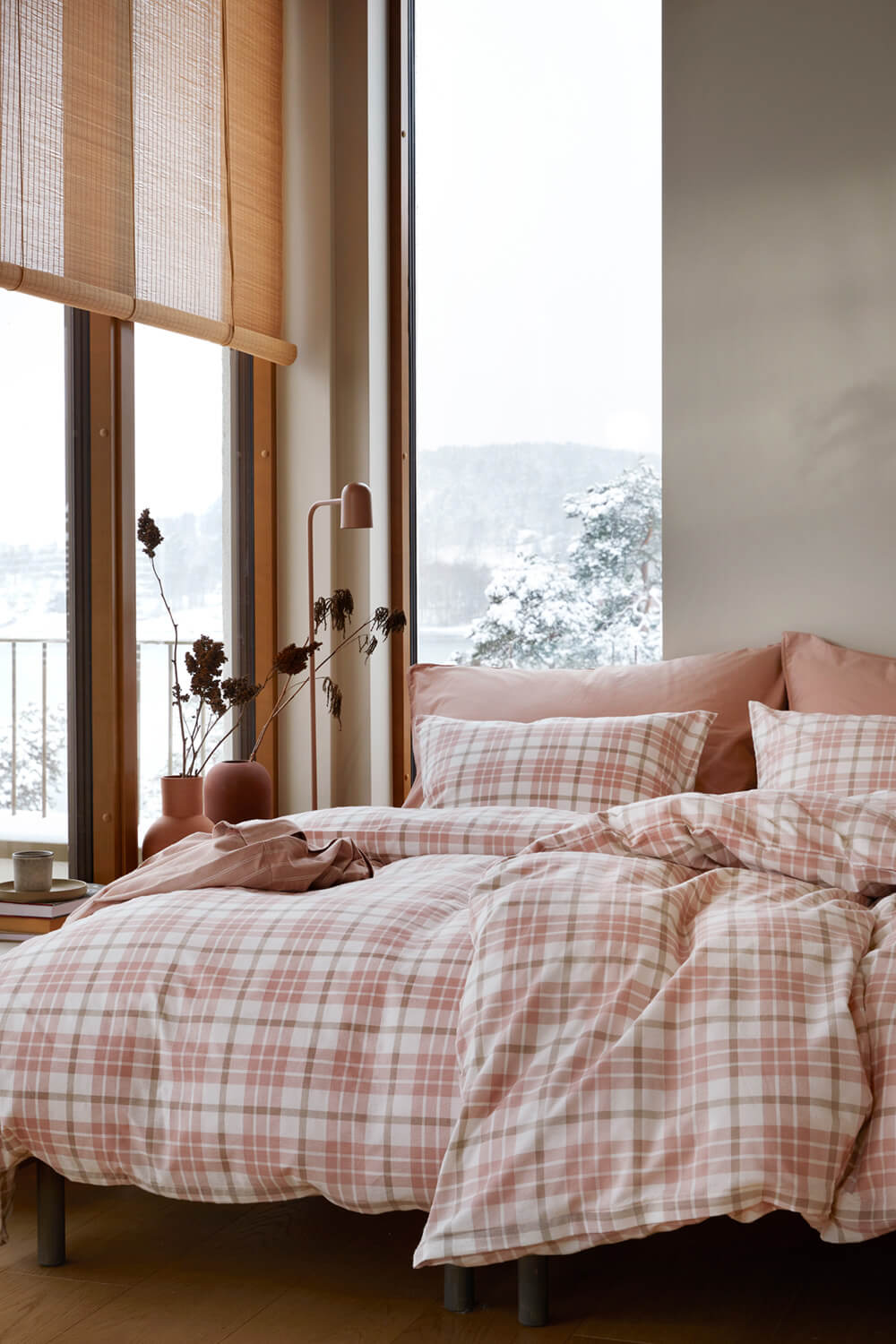 Høie sengesæt Lukas Flanell i farven varm rosa.