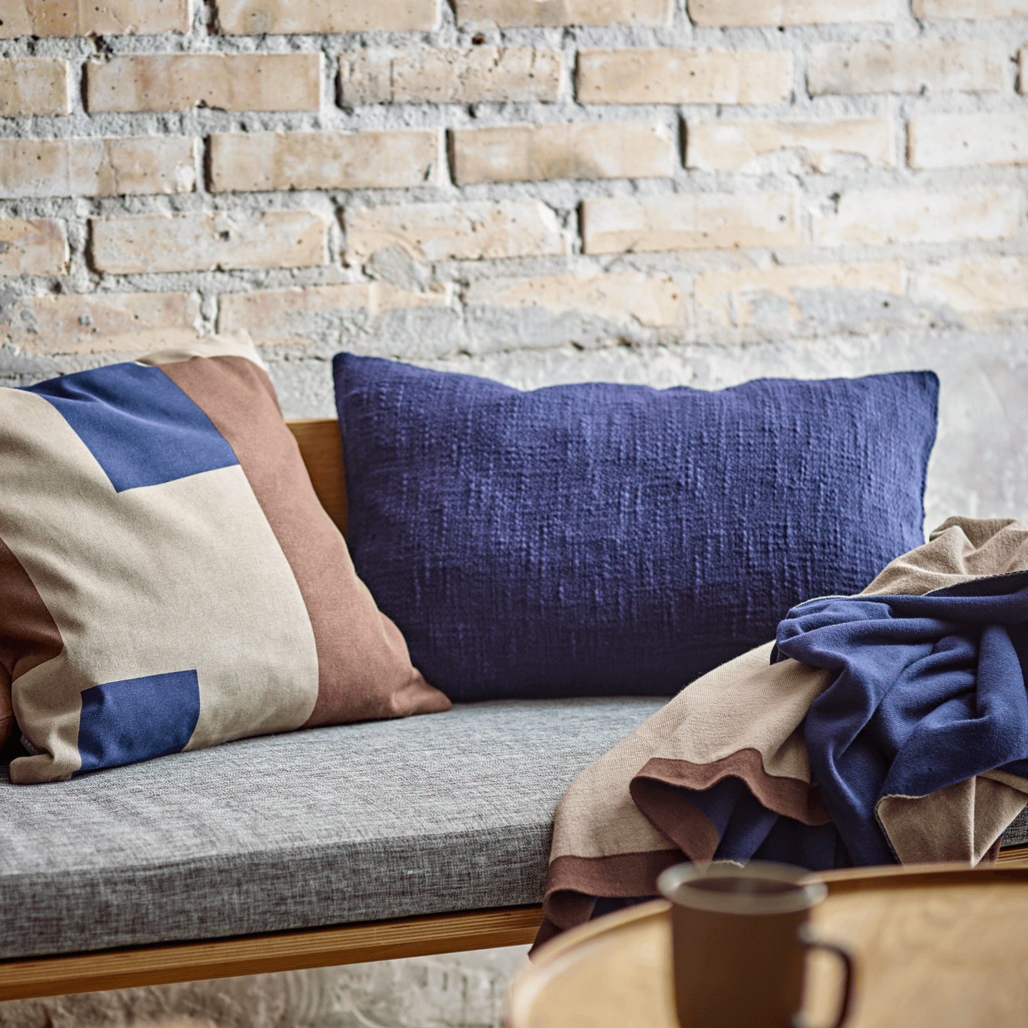 Södahl Boucle Sofapude, Navy Blue